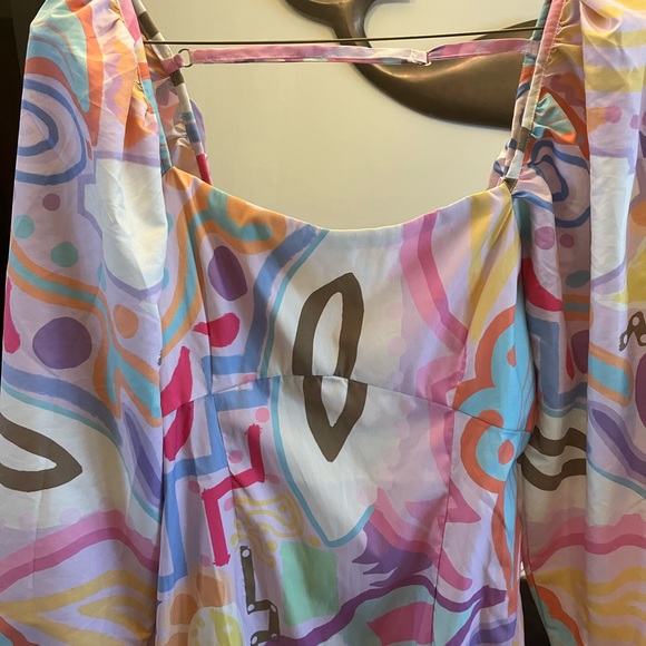 NWT $195 Liliana Meza Gianni dress Sz Medium.  Colorful & playful & comfortable - Picture 4 of 16